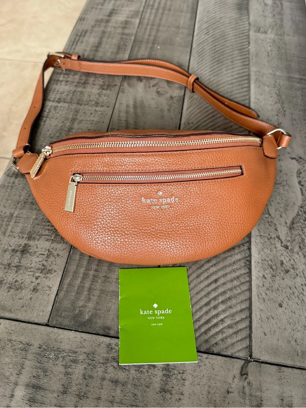 Kate spade Leila belt bag gingerbread waist Fanny leather new